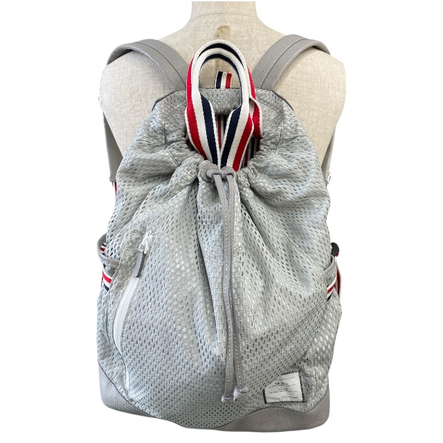 トムブラウン リュックサック バックパック トートバッグ メッシュ ストライプウェビング 軽量 グレー THOM BROWNE ユニセックス 人気 定番 高級感 おしゃれ 収納力_9