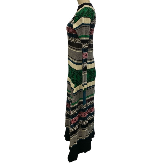 サカイ 22-05996 22SS RugJacquardKnitDress ラグジャカードニット ミディ ドレス ワンピース マルチカラー [サイズ1] sacai レディース 人気 定番 高級感 華やか 個性_3