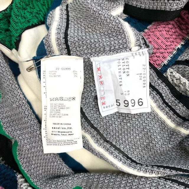 サカイ 22-05996 22SS RugJacquardKnitDress ラグジャカードニット ミディ ドレス ワンピース マルチカラー [サイズ1] sacai レディース 人気 定番 高級感 華やか 個性_6