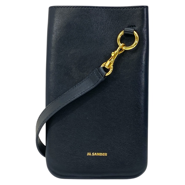 ジルサンダー 2WAY スマホショルダーバッグ フォンポーチ スマホケース ショルダーバッグ クロスボディ ブラック JIL SANDER ユニセックス 人気 定番 高級感 モード ミニマル