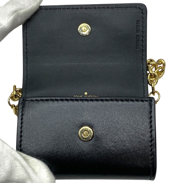 ルイヴィトン M00829 ビジュー サック イヤホンホルダー LV リンク イヤホンケース ブラック ゴールド チェーン LOUIS VUITTON ユニセックス 人気 定番 高級感 上品 モード_6