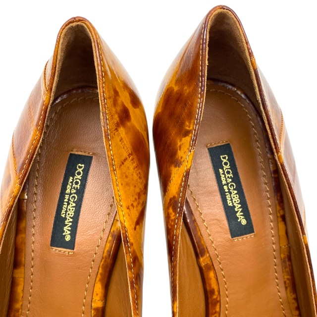 美品 ドルチェ&ガッバーナ ドルガバ D&G DG ハイヒール パンプス ポインテッドトゥ ブラウン DOLCE&GABBANA [サイズ37 1/2(約24cm)] レディース 人気 定番 上品 高級感 エレガント_6