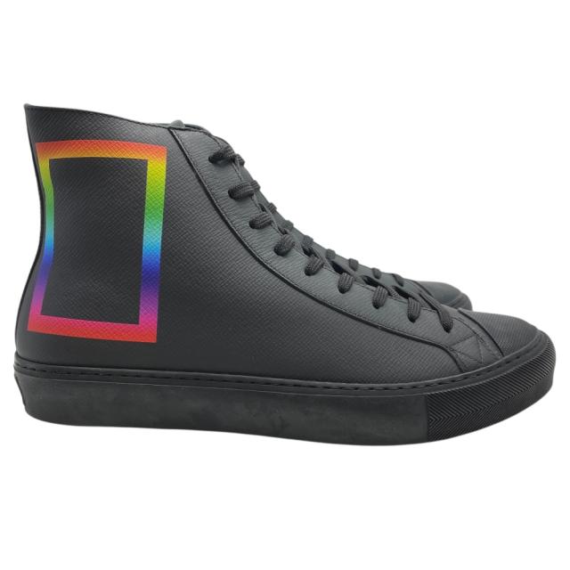 ルイ ヴィトン タトゥーライン スニーカー ハイカットスニーカー レザー ブラック GO0159 [サイズ7 1/2 約26.5cm] LOUIS VUITTON メンズ 人気 定番 高級感 モード スタイリッシュ_4
