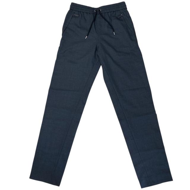 未使用 バーバリー パンツ ボトムス スラックス サイドライン 金属ロゴ ポリエステル×ウール グレー 8041910 メンズ BURBERRY [サイズ46]