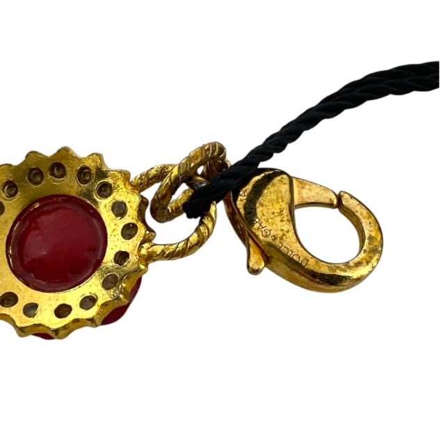ドルチェ＆ガッバーナ ブレスレット ハート 薔薇 DGロゴ チェーン ラインストーン アクセサリー ゴールド レッド DOLCE&amp;GABBANA リユース 上品な輝きの装飾が魅力の手元映えデザイン_8
