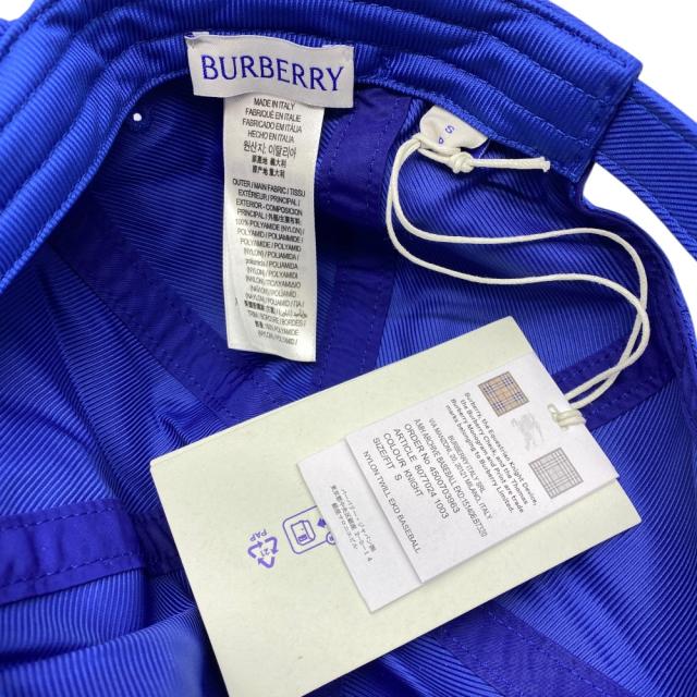未使用 バーバリー ベースボールキャップ キャップ 帽子 ロゴ 刺繍 ナイロン ブルー 8077024 BURBERRY ユニセックス 中古 シンプル 定番_7