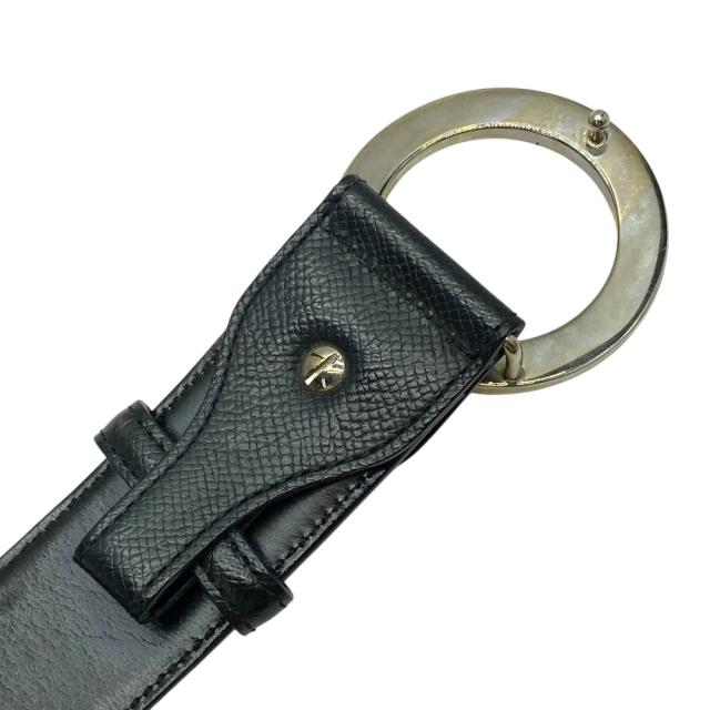 BVLGARI ブラック ベルト 105/42 ブルガリ ブルガリブルガリ ベルト ラウンド ロゴ バックル レザー