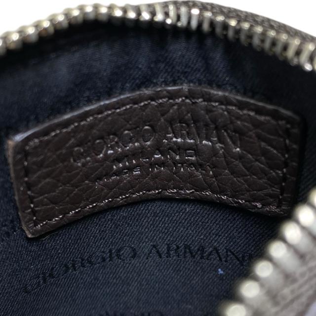 未使用 ジョルジオ アルマーニ レザー ジップ フラグメントケース カードケース コインケース ダークブラウン Y2R547YQA9E GIORGIO ARMANI 正規品 安心品質 洗練 デザイン_8