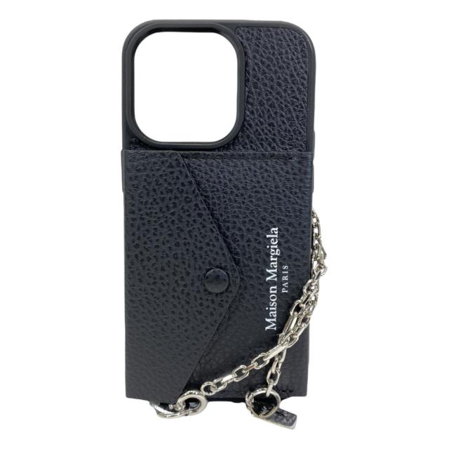 新品 メゾンマルジェラ チェーンストラップ アイフォンケース iPhone14Pro ブラック SA1VZ0023 P6421 Maison Margiela 正規品 安心品質 リユース