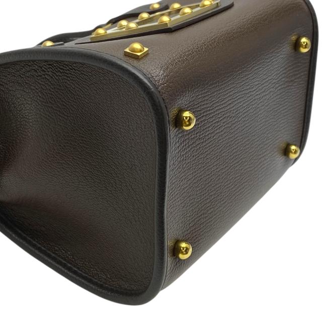 デルヴォー アストリッド PM mini ミニハンドバッグ ミニトートバッグ ミニボストンバッグ Dロゴ レザー ブラウン DELVAUX 上品 定番 高級感 フォーマル 日常使用_2