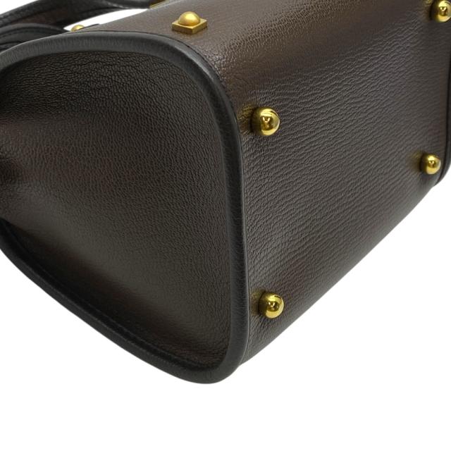 デルヴォー アストリッド PM mini ミニハンドバッグ ミニトートバッグ ミニボストンバッグ Dロゴ レザー ブラウン DELVAUX 上品 定番 高級感 フォーマル 日常使用_3