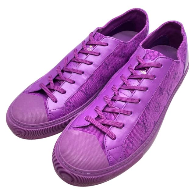 ルイ ヴィトン タトゥーライン モノグラム スニーカー ローカット キャンバス レザー パープル GO0139 LOUIS VUITTON サイズ10(約29cm) 存在感 洗練 個性 ファッション性 注目度