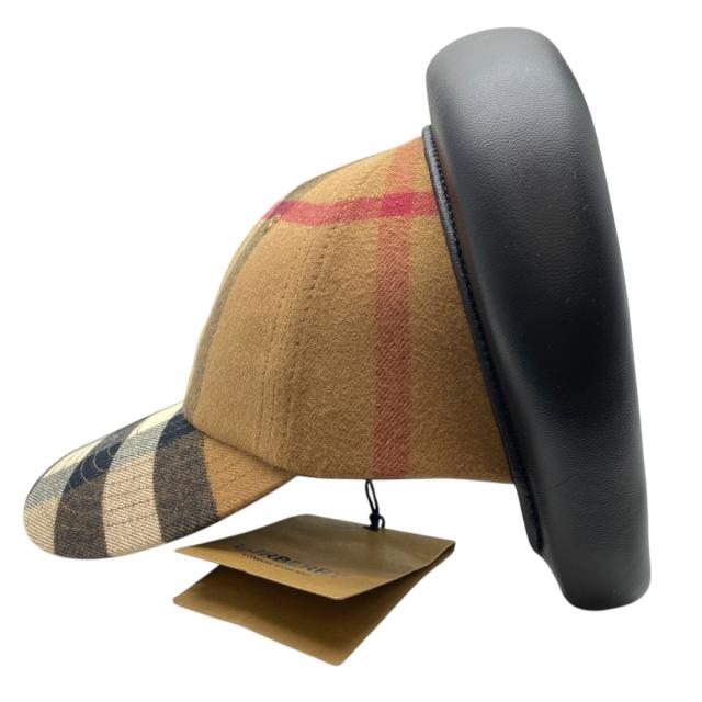 未使用 バーバリー ヘッドバンド付き ベースボールキャップ キャップ 帽子 チェック ブラウン ブラック 8060168 BURBERRY[サイズ59] 洗練 上品 定番 デザイン_3