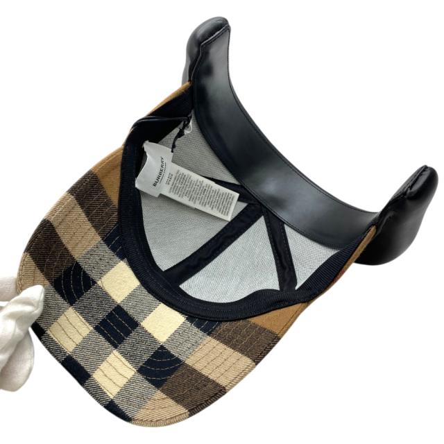 未使用 バーバリー ヘッドバンド付き ベースボールキャップ キャップ 帽子 チェック ブラウン ブラック 8060168 BURBERRY[サイズ59] 洗練 上品 定番 デザイン_5