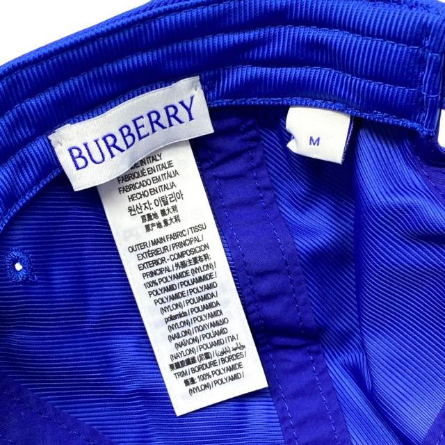 未使用 バーバリー ベースボールキャップ キャップ 帽子 ロゴ 刺繍 ナイロン ブルー 8077024 BURBERRY[サイズM] 洗練 軽量 デイリー 定番_7