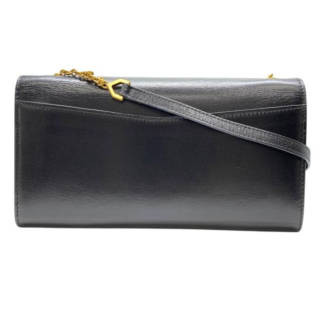 ジバンシィ ストラップ付き チェーンウォレット ショルダーバッグ 長財布 ロングウォレット クラッチバッグ ブラック レザー GIVENCHY 洗練 上質 エレガント 実用性_1