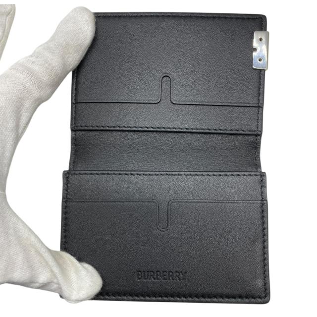 美品 バーバリー カードケース カードホルダー 名刺入れ B-CUT ソフトグレイン レザー ブラック 8083772 BURBERRY ビジネス 上品 洗練 高級感 実用性 ミニマル_4