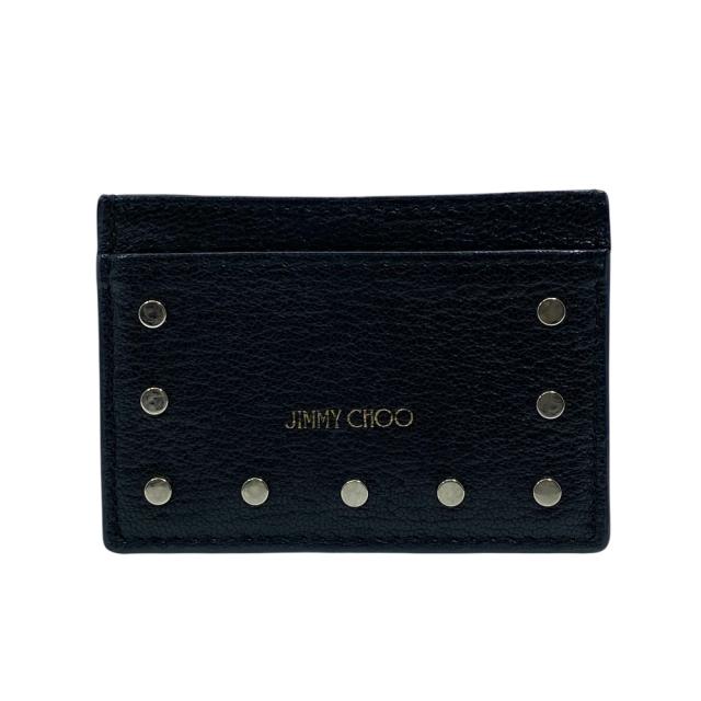 ジミーチュウ ロゴ スタッズ カードケース パスケース 名刺入れ コンパクト レザー ブラック JIMMY CHOO 薄型 軽量 収納性 日常使い 上質 洗練 実用性