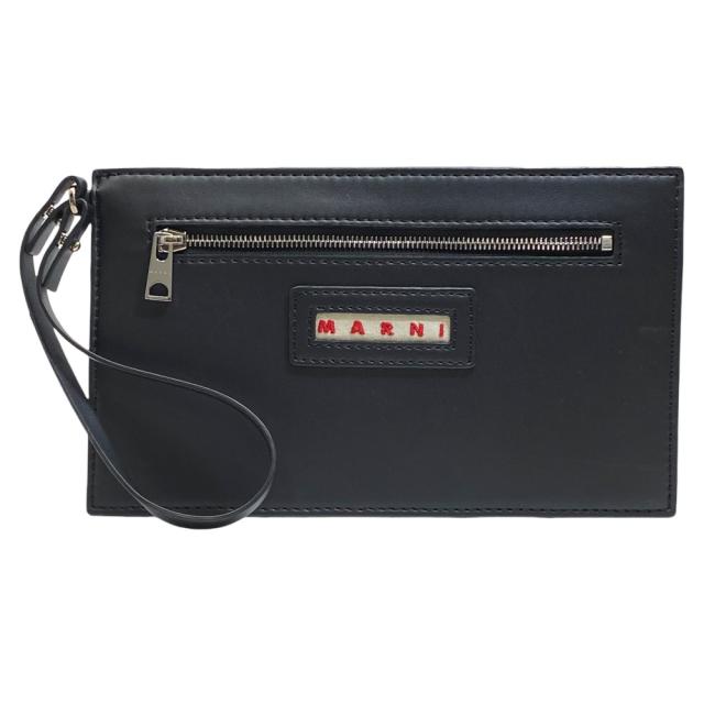 マルニ ポーチ インナーポーチ インナーバッグ クラッチバッグ マルチケース ロゴ レザー ブラック MARNI 上品 洗練 定番 高級感 収納力 実用性 汎用性