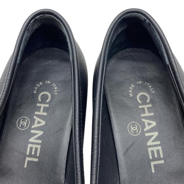 シャネル ココマーク パンプス ローファー シューズ フラット メダリオン レザー ブラック CHANEL (サイズ36C 約23cm) エレガント 上品 洗練 大人 フェミニン 高級感 通勤 フォーマル カジュアル 定番_7