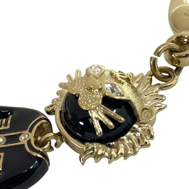 シャネル ライオン チャーム キーホルダー キーリング ココマーク ラインストーン パール ゴールド ブラック B22P CHANEL バッグアクセント 装飾 小物 高級感 上品 洗練 存在感 華やか コレクション_7