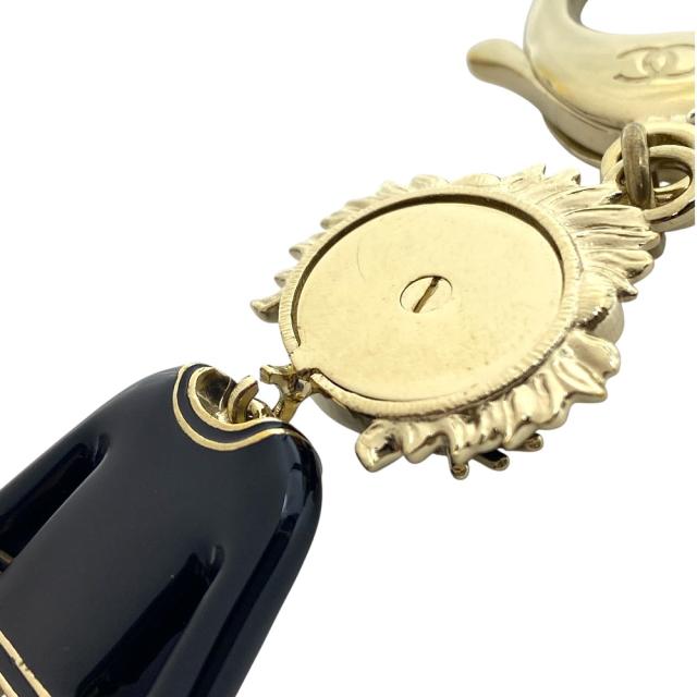 シャネル ライオン チャーム キーホルダー キーリング ココマーク ラインストーン パール ゴールド ブラック B22P CHANEL バッグアクセント 装飾 小物 高級感 上品 洗練 存在感 華やか コレクション_9
