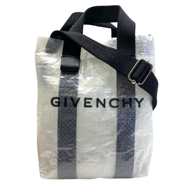 ジバンシィ 2WAY トランスペアレント Gショッパー ミニ トート ショルダーバッグ ブラック クリア ポリエチレン ナイロン GIVENCHY 軽量 実用性 お出かけ カジュアル 洗練 スタイリッシュ 高級感 コンパクト 存在感
