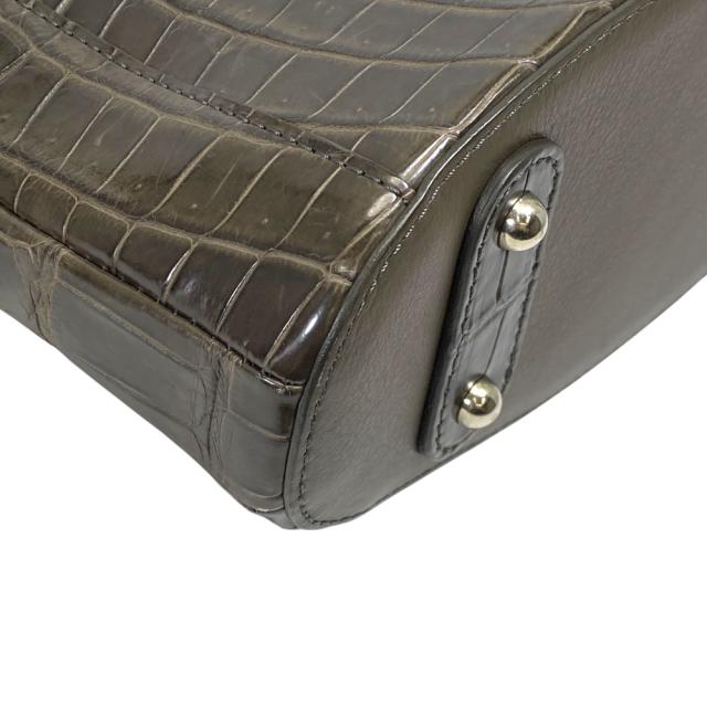 ボーグラン JRA 認定 2way ハンドバッグ ショルダーバッグ クロスショルダー クロコダイル レザー ブラウン BEAUGRAND 洗練 上品 高級感 エレガント ラグジュアリー 重厚感 収納力 フォーマル デイリー 長期愛用_2