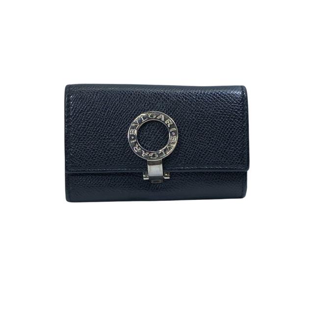 BVLGARI ブルガリ ブルガリブルガリ 6連 キーケース キーリング ロゴクリップ レザー ブラック 黒 上品 洗練 高級感 コンパクト スタイリッシュ