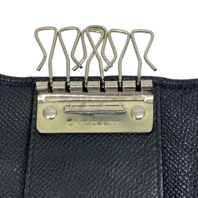 BVLGARI ブルガリ ブルガリブルガリ 6連 キーケース キーリング ロゴクリップ レザー ブラック 黒 上品 洗練 高級感 コンパクト スタイリッシュ_6