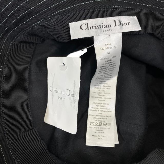 美品タグ付き クリスチャン ディオール バケットハット UNION ボブハット 帽子 ブラック ホワイト 24BTI923E130 Christian Dior[サイズ57] 洗練 上品 高級感 エレガント モダン クラシック 存在感 デイリー カジュアル 長期愛用_6