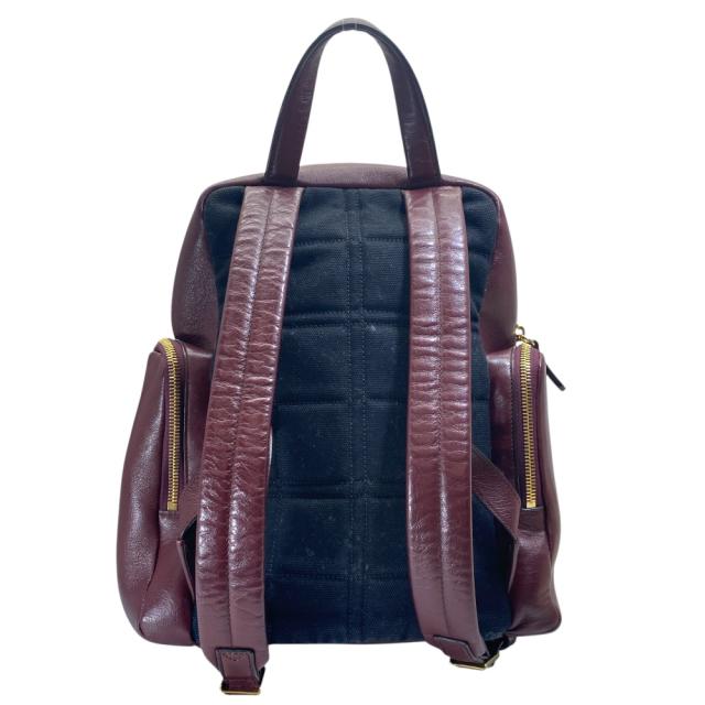 マルベリー レザー ジップ バックパック リュックサック ボルドー ゴールド ロゴ MULBERRY 洗練 上品 高級感 エレガント モダン スタイリッシュ 軽量 収納力 デイリー 旅行 長期愛用_1