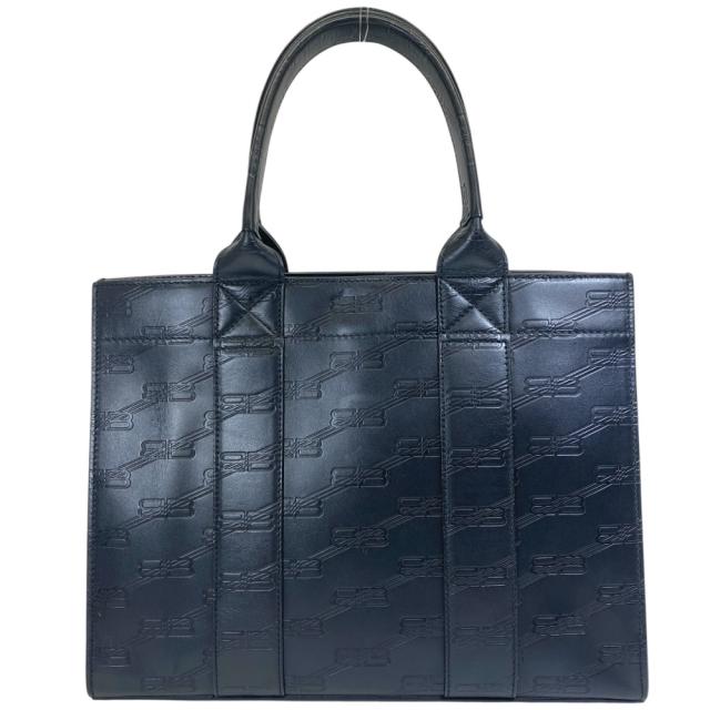 バレンシアガ BBモノグラム ハードウェア ハンドバッグ トートバッグ エンボス ロゴ レザー ブラック 714187 BALENCIAGA 高級感 洗練 上品 人気 トレンド デイリー ビジネス 実用性