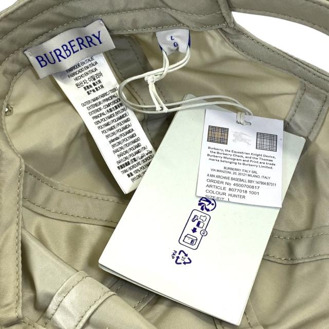 未使用 バーバリー ベースボールキャップ 帽子 ロゴ 撥水 ナイロン ベージュ 8077018 BURBERRY (サイズL) 未使用 機能性デザイン カジュアルコーデ アウトドア対応_8