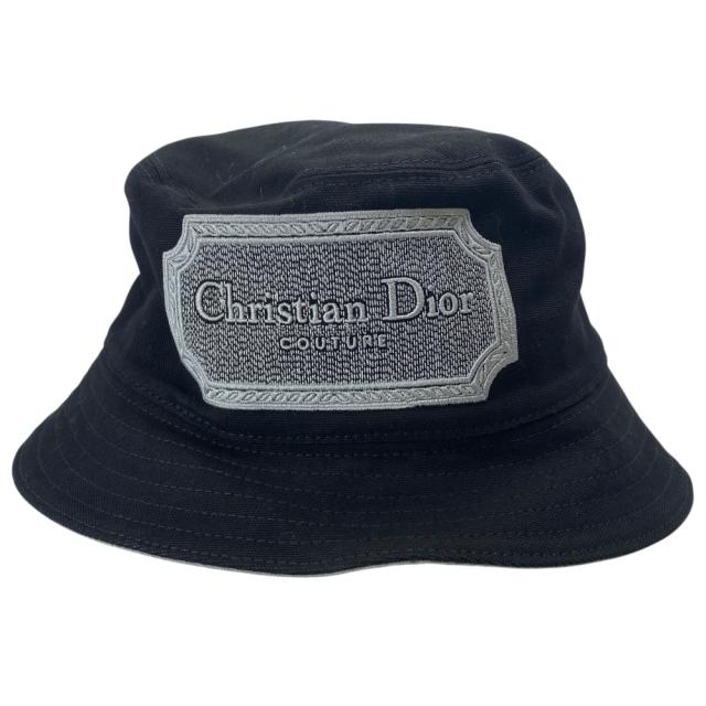 未使用 ディオール バケットハット ボブハット 帽子 ロゴ ブラック コットン 243C907E4511 Christian Dior(サイズM) エレガント 上品 高級感 洗練 スタイリッシュ コーデアクセント