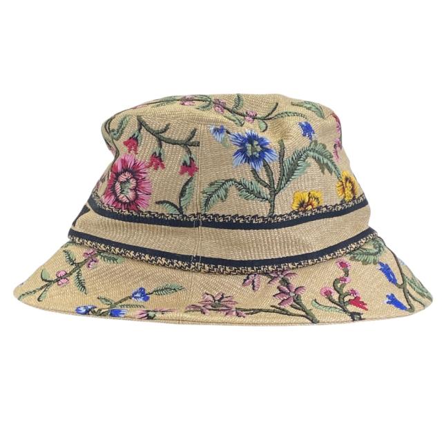 未使用 ディオール D-Bobby バケットハット ボブハット 帽子 フラワー ベージュ マルチカラー 32PFL923X175 Christian Dior(サイズ58) エレガント 上品 華やか 高級感 洗練 スタイリッシュ コーデアクセント