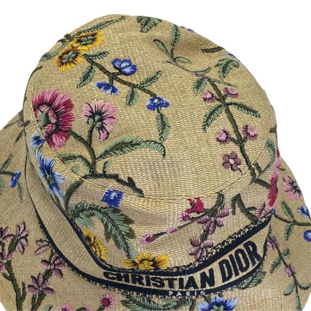 未使用 ディオール D-Bobby バケットハット ボブハット 帽子 フラワー ベージュ マルチカラー 32PFL923X175 Christian Dior(サイズ58) エレガント 上品 華やか 高級感 洗練 スタイリッシュ コーデアクセント_3