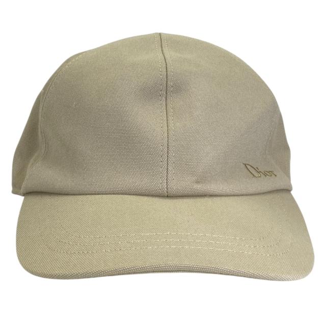 未使用 ディオール ロゴ ベースボールキャップ 帽子 キャップ コットン ベージュ 383C911B5641 Christian Dior(サイズL) エレガント 上品 高級感 洗練 スタイリッシュ カジュアル