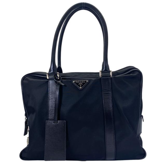 プラダ ブリーフケース ビジネスバッグ バッグ ナイロン サフィアーノレザー トライアングルロゴ NERO ブラック PRADA ビジネス対応 実用性重視 スマート印象 通勤活躍