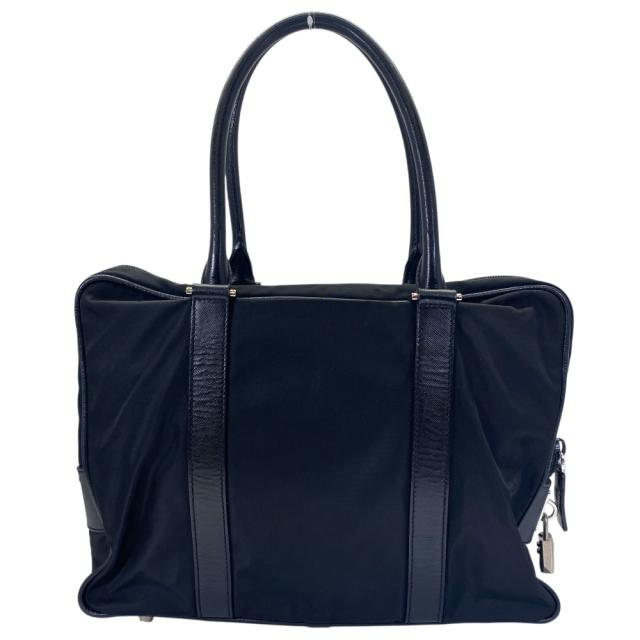 プラダ ブリーフケース ビジネスバッグ バッグ ナイロン サフィアーノレザー トライアングルロゴ NERO ブラック PRADA ビジネス対応 実用性重視 スマート印象 通勤活躍
