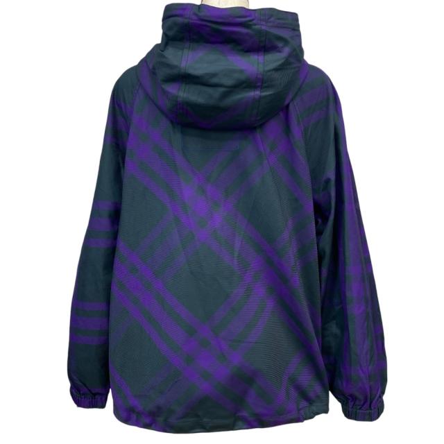 未使用 バーバリー ジャケット ジップアップ パーカー フーディ フーデッド チェック ナイロン パープル 8079011 BURBERRY [サイズXS] 未使用 軽量デザイン カジュアルコーデ アウトドア対応_1