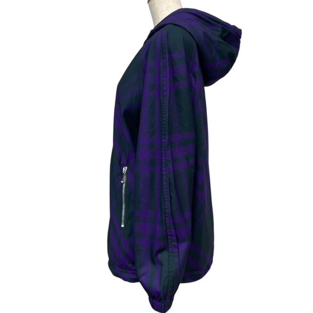 未使用 バーバリー ジャケット ジップアップ パーカー フーディ フーデッド チェック ナイロン パープル 8079011 BURBERRY [サイズXS] 未使用 軽量デザイン カジュアルコーデ アウトドア対応_3