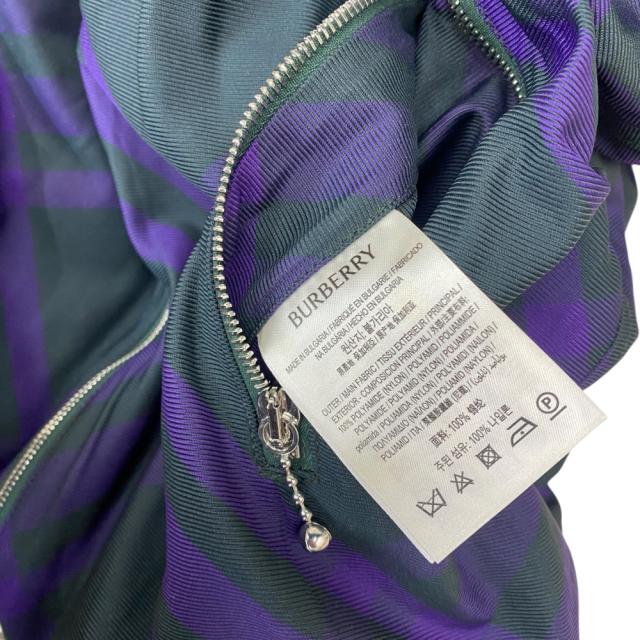 未使用 バーバリー ジャケット ジップアップ パーカー フーディ フーデッド チェック ナイロン パープル 8079011 BURBERRY [サイズXS] 未使用 軽量デザイン カジュアルコーデ アウトドア対応_9