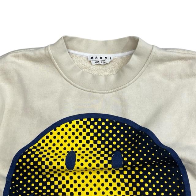 マルニ×スマイリースウェット コラボ スウェット トレーナー スマイル コットン アイボリー MARNI x SMILEY [サイズ52(2XL相当)] 遊び心デザイン カジュアルコーデ ストリート映え コーデ主役_4