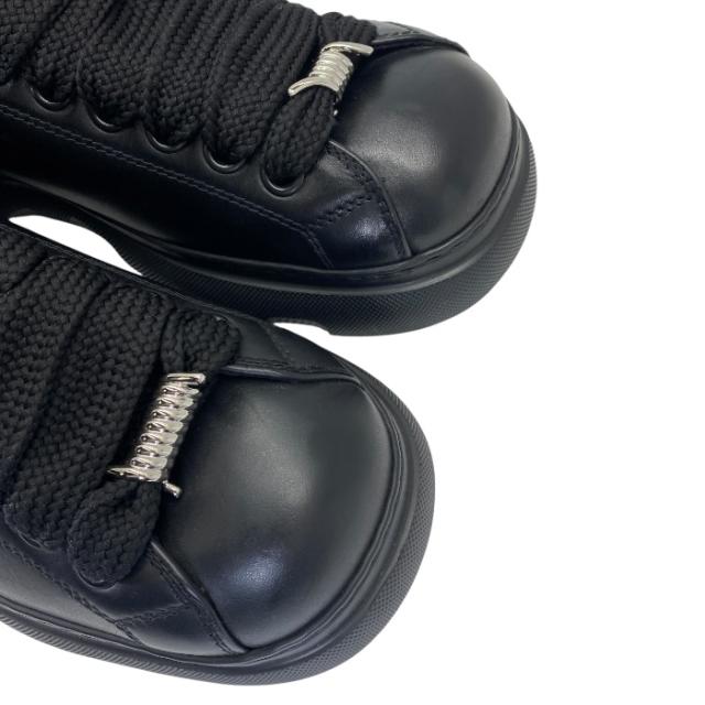 美品 バーバリー レンジャー スニーカー シューズ フラット レース ブラック ブルーBURBERRY [サイズ41 約26cm] 高級感演出 ストリート映え コーデ主役 洗練スタイル_4