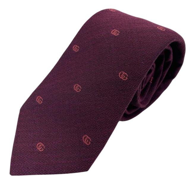 グッチ ネクタイ レギュラータイ シルク タイ ロゴ ビー 蜂 ハチ ボルドー 792464 GUCCI エレガント 上品 高級感 洗練 スタイリッシュ ビジネス フォーマル