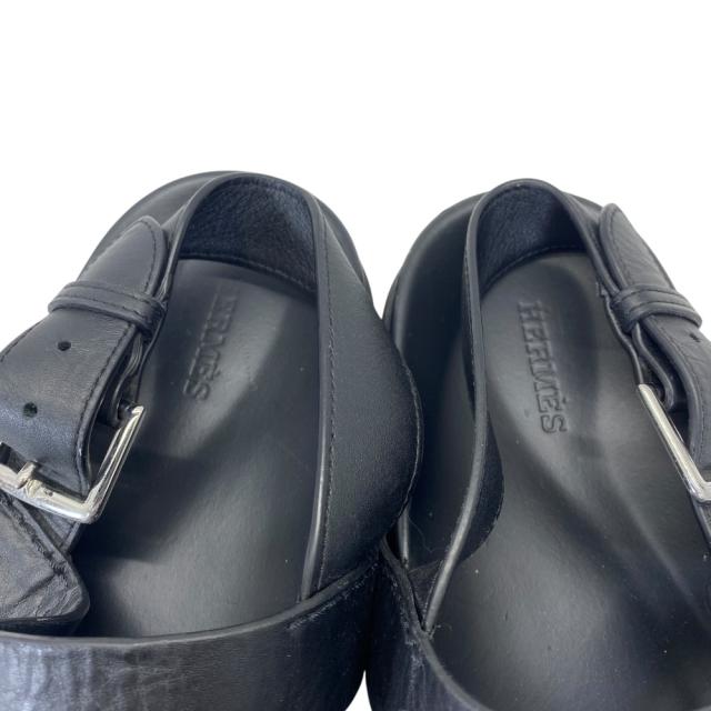 エルメス デルフェス サンダル Hモチーフ ストラップ ブラック レザー FR212866ZH 40 2105 HERMES [サイズ40 約25cm] 洗練 上品 高級感 ラグジュアリー モダン 都会的 洗練スタイル 存在感 スタイリッシュ_7