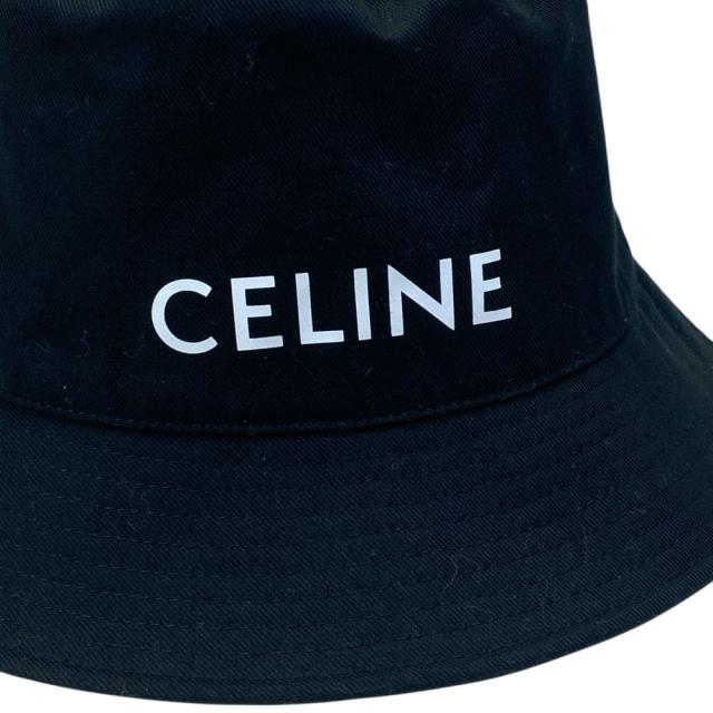 美品 セリーヌ ギャバジン バケットハット 帽子 ポリエステル コットン ブラック 2AU5B968P CELINE (サイズL) 上品 洗練 定番 人気 高級感_4