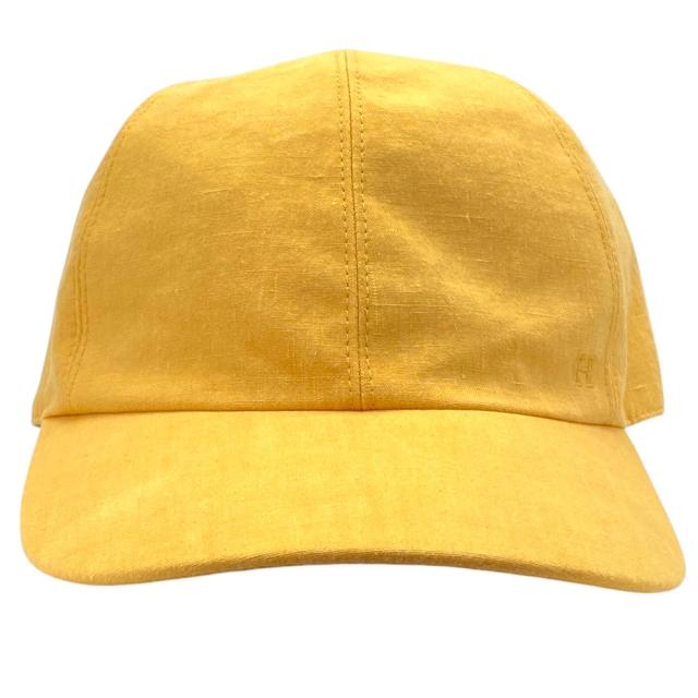 美品 エルメス セリエ ボタン キャップ 帽子 ベースボールキャップ ハイビスカス リネン オレンジ[表記サイズ59] 上品 洗練 定番 人気 高級感 カジュアル