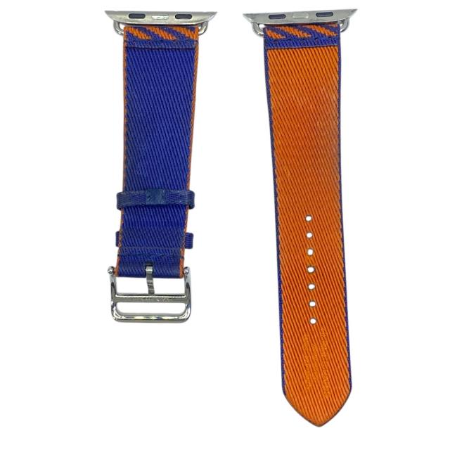エルメス Apple watch アップルウォッチ 交換用バンド ジャンピング・シンプルトゥール 44mm ブルー オレンジ シルバー ナイロン HERMES 上品 洗練 高級感 軽量 実用性 存在感_1